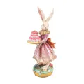 Figurka króliczka z ciastkiem – różowa – 28,5 cm