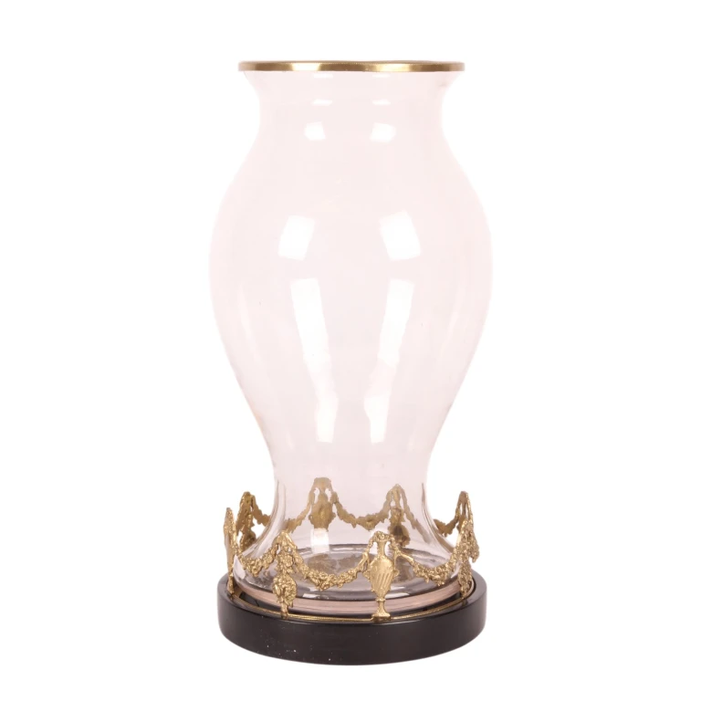 Lampion - 35 cm - złoto - mosiądz i szkło
