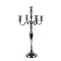 Kandelaar 5-armig - 80 cm - zilver - aluminium