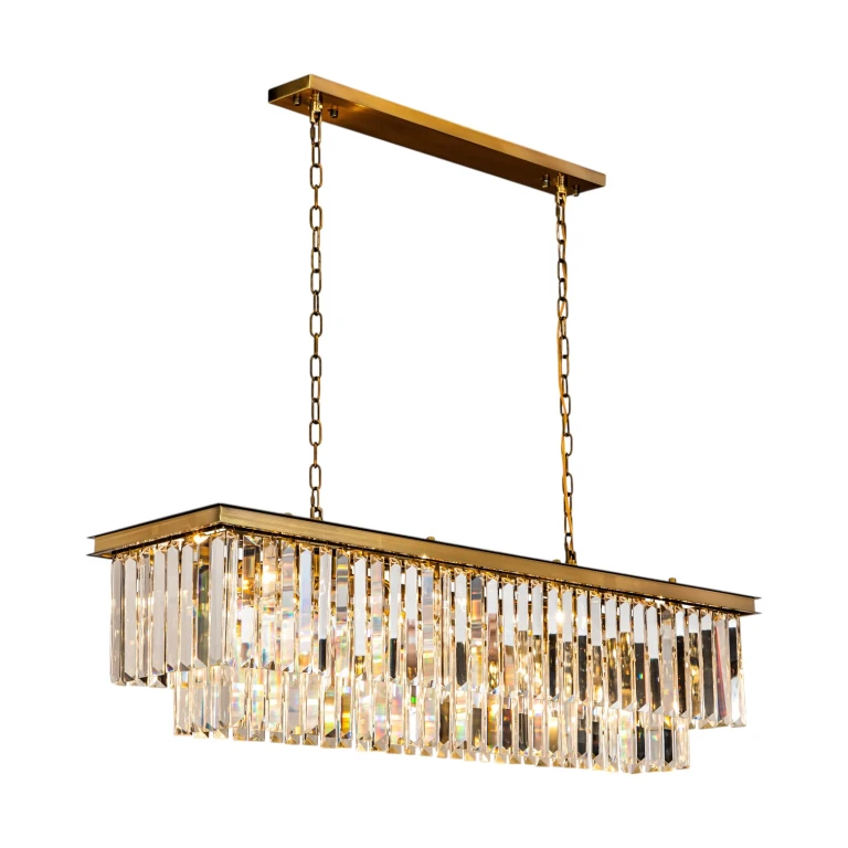 Hilton Chandelier - Gold - Glass - 125 cm