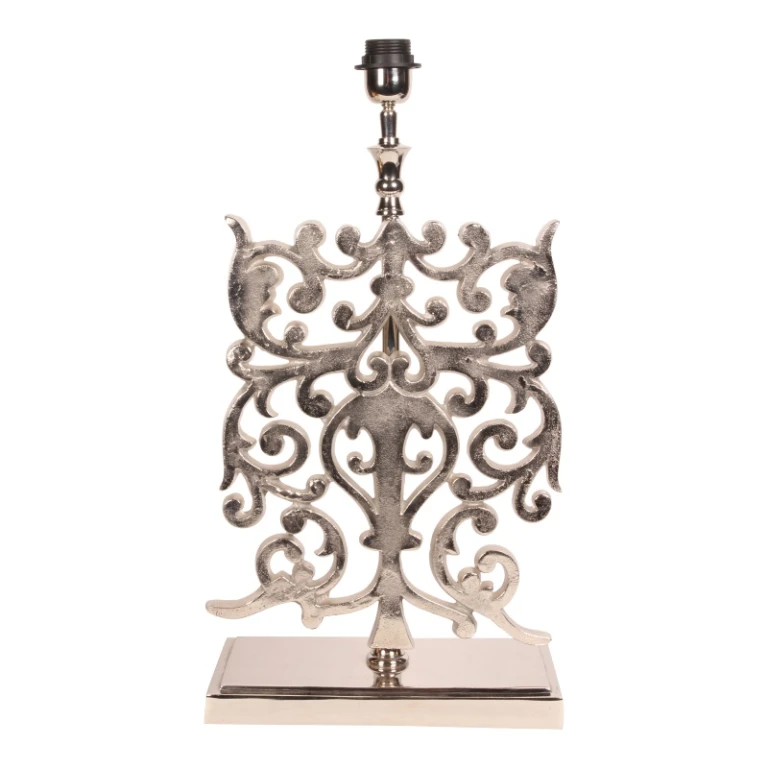 Lampa stołowa - srebrna - aluminium - 83 cm - 1 sztuka