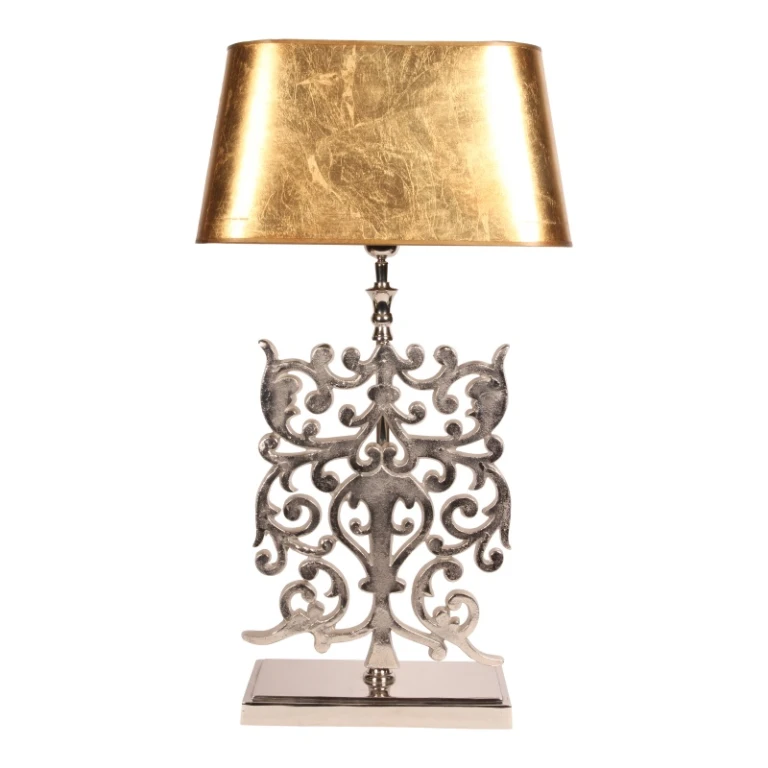 Lampa stołowa - srebrna - aluminium - 83 cm - 1 sztuka