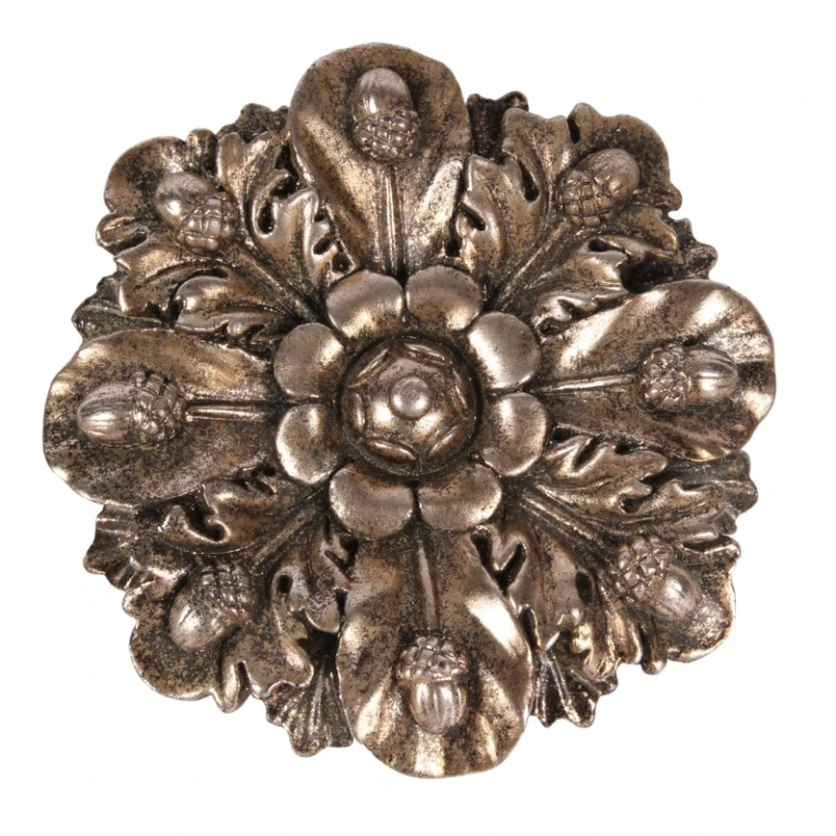 Wieszany ornament w kształcie kwiatu - srebrny - 15 cm - żywica sztuczna