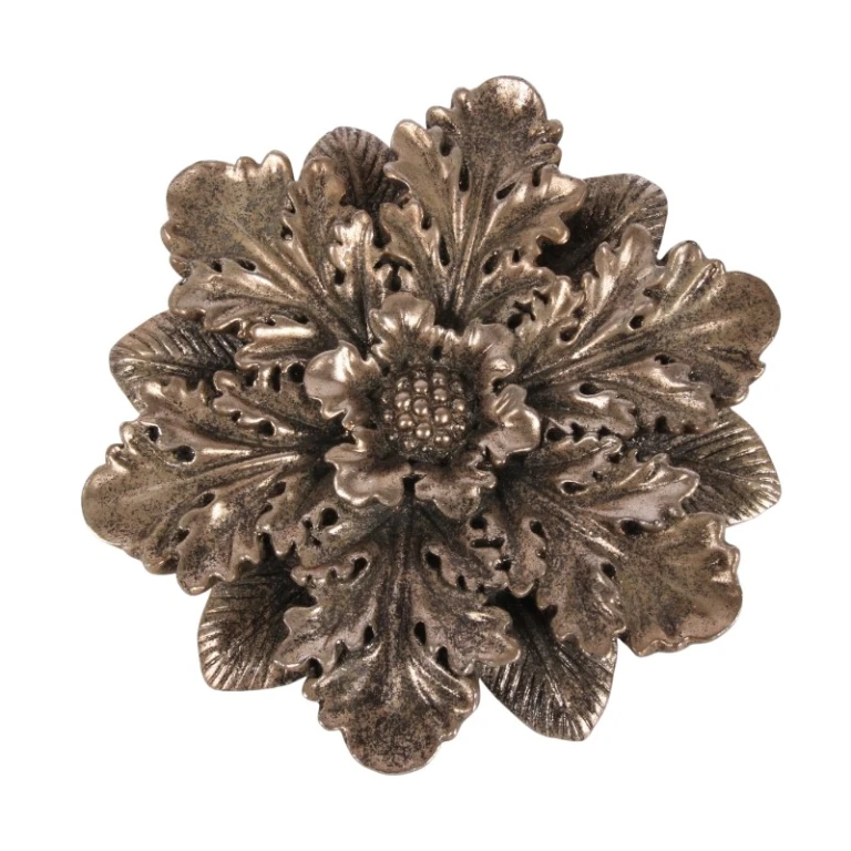 Wieszaki ścienne Kwiat - srebrny - 20 cm - żywica sztuczna
