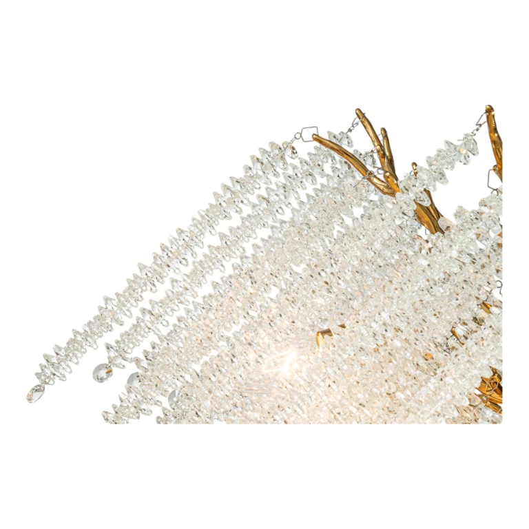 Kryształowy żyrandol Dutch Style Waterfall - 45 cm - złoto - szkło