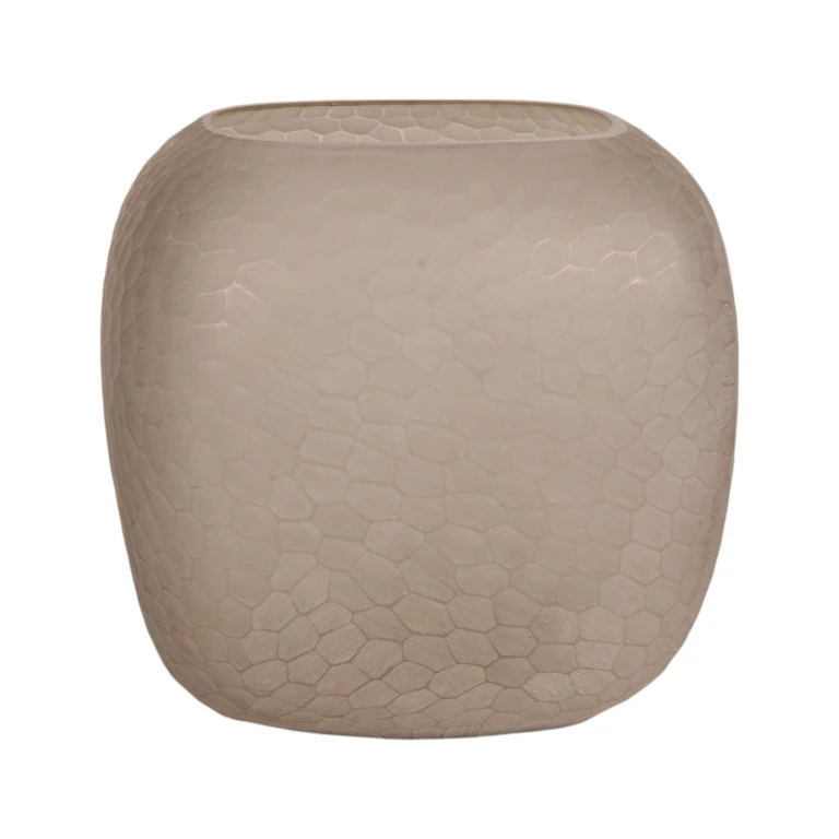 Wazon Pebble - 26 cm - brązowy - szkło
