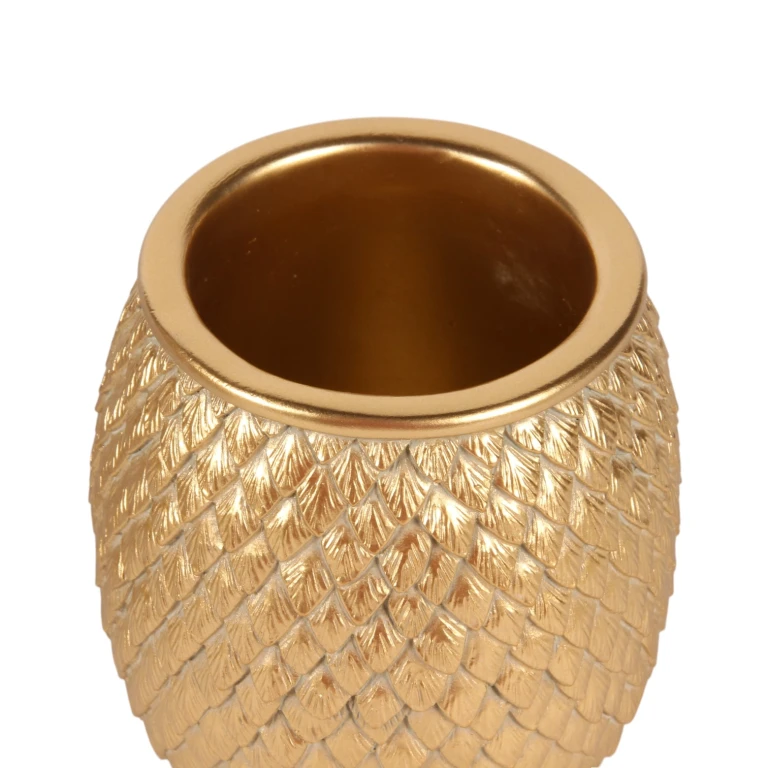 Waza Łuski - 9,5 cm - złoto - żywica sztuczna