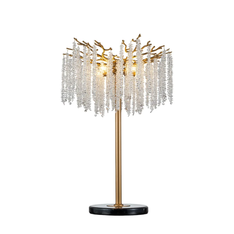 Lampa stołowa Waterfall - złoto - żelazo i szkło - 85 cm