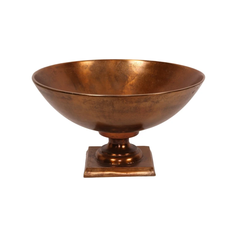 Talerz dekoracyjny na nóżce - antyczny brąz - 52 cm - 1 sztuka