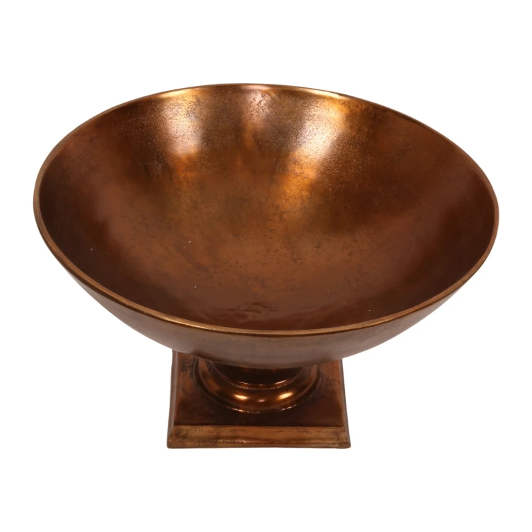 Talerz dekoracyjny na nóżce - antyczny brąz - 52 cm - 1 sztuka