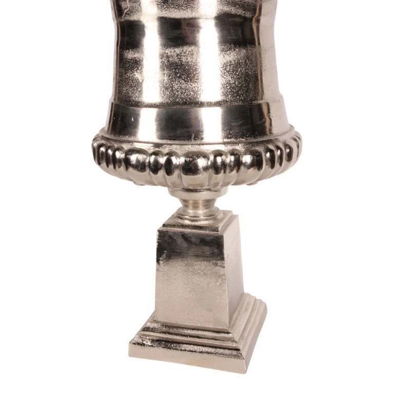 Doniczka w stylu holenderskim w kształcie urny - 48 cm - Srebrna - Aluminium