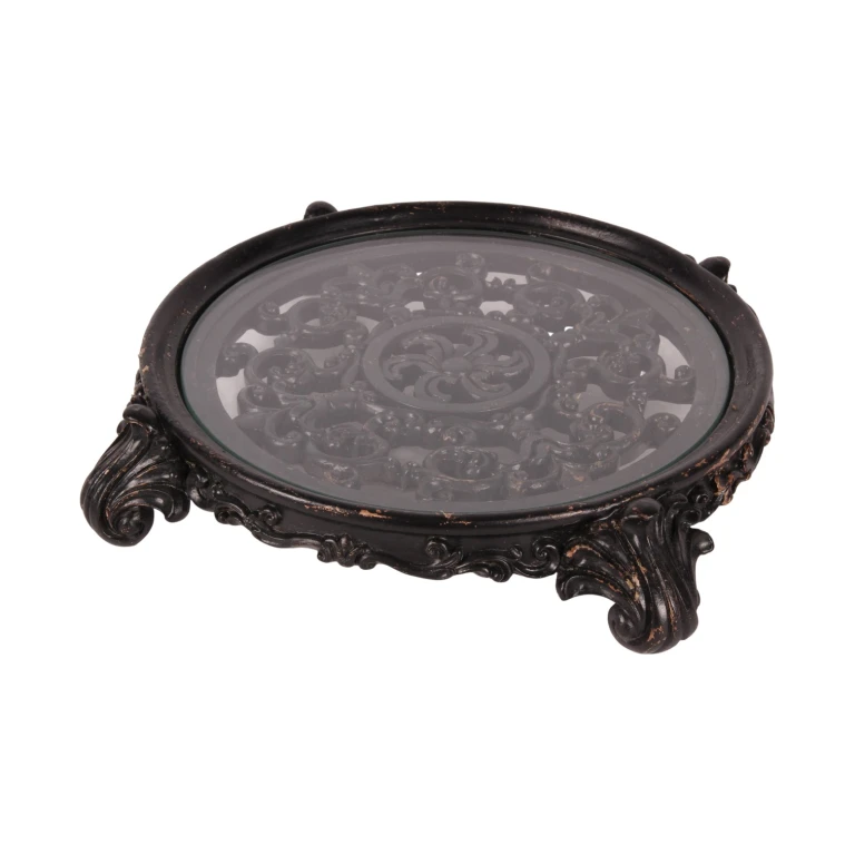 Cake Tray 29 cm Black Resin - 1 Piece