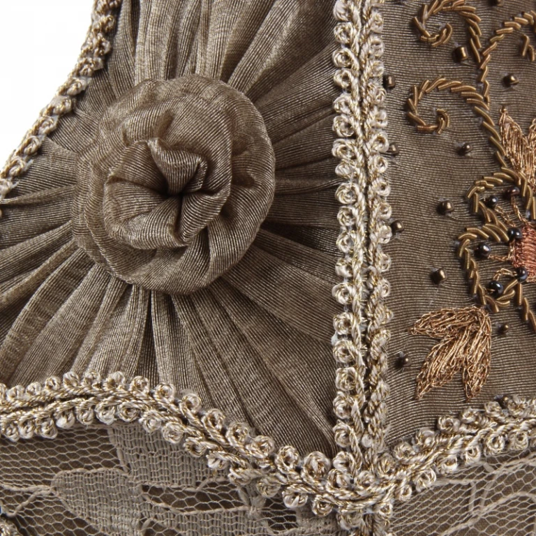 Klosz wiktoriański Clip-On - 15 cm - taupe - tkanina