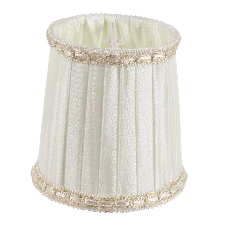Kloszowy klosz Victorian Mini Clip-On - 8 cm - kremowy - tkanina