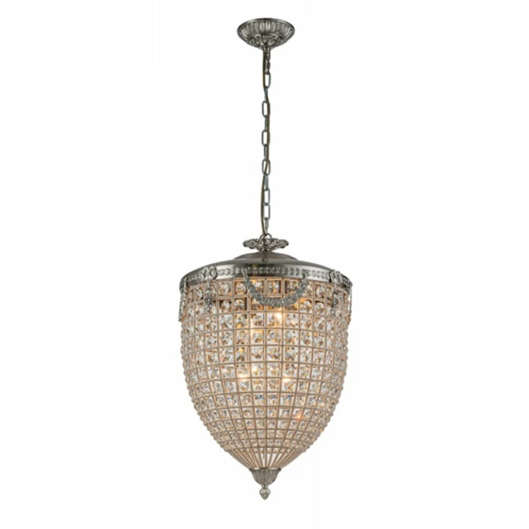 Kryształowy żyrandol Empire w stylu holenderskim - 65 cm - Srebrny - Żelazo i szkło
