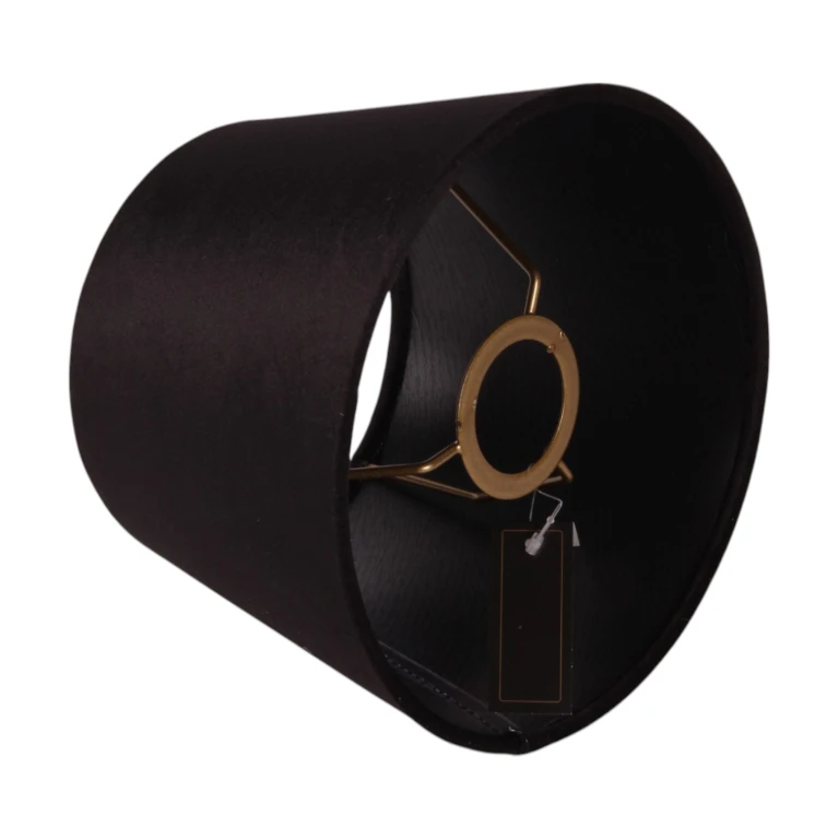 Klosz okrągły - 20 cm - czarny - tkanina