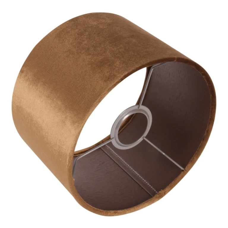 Klosz cylinder - 20 cm - Złoto - Tkanina