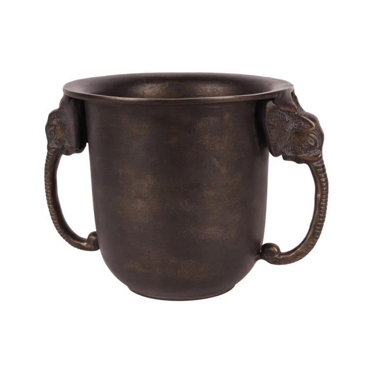 Chłodziarka do wina Słoń - antyczny złoty - aluminium - 20 cm